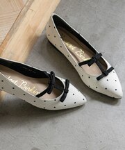 【Bridget Birkin】シンプルダブルリボンフラットパンプス