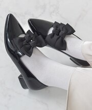 【Bridget Birkin】グログランダブルリボンフラットパンプス