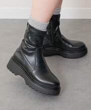 【BUSSOLA】晴雨兼用ストレッチショートブーツ