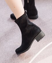 【BUSSOLA】撥水4cmヒールストレッチショートブーツ