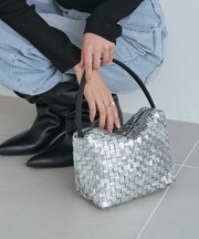 【L'AURA】メタリックメッシュ ショルダーバッグ