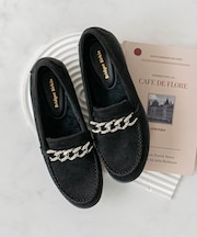 【Bridget Birkin】ビジューチェーンモカシンシューズ