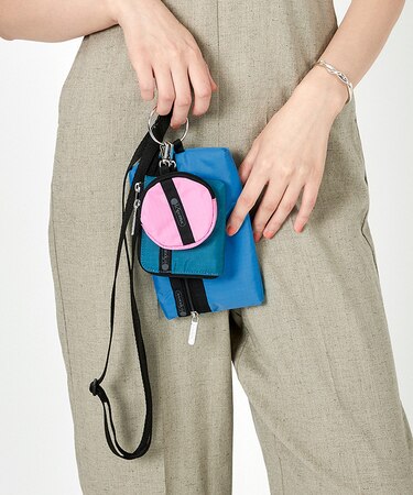 MULTI POUCH WRISTLET ティール/ヴィヴィッド/フューシャ CB 