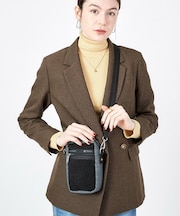 DENIM PHONE CROSSBODY ブラックデニム/ブラックシェルパ