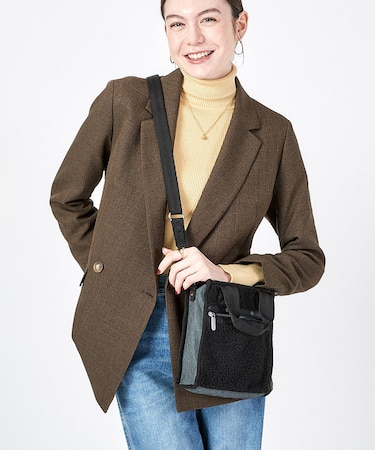 DENIM MINI N/S TOTE ブラックデニム/ブラックシェルパ