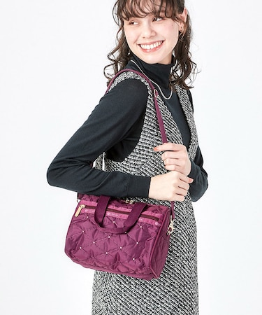 EVERYDAY SM SATCHEL ワインキルトスタッズ