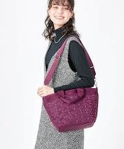 BUCKET TOTE ワインキルトスタッズ