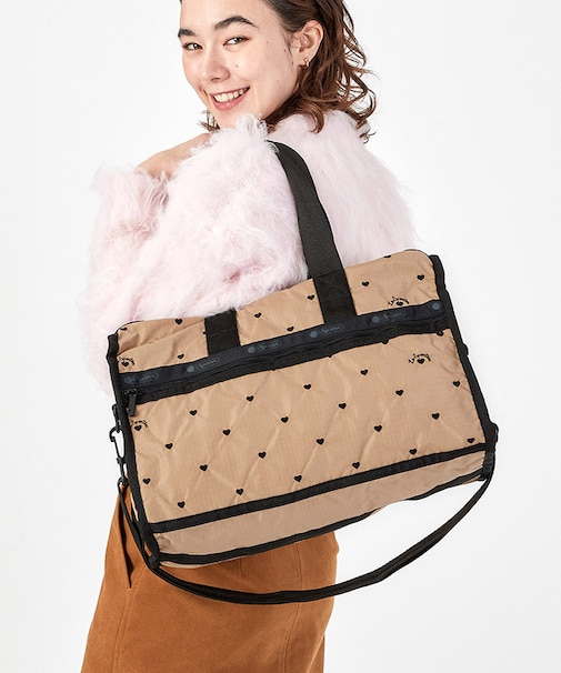 DELUXE MED WEEKENDER モカブラックハートエンブロイダリー