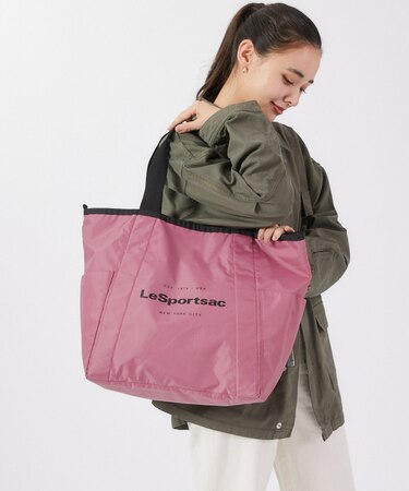 LG REVERSIBLE PKT TOTE 2ウェイモーヴ/ブラック