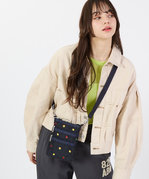 3 ZIP CROSSBODY ミックスドフルーツエンブロイダリー