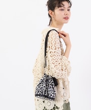 DRAWSTRING BUCKET XBODY ニュートラルレオパード
