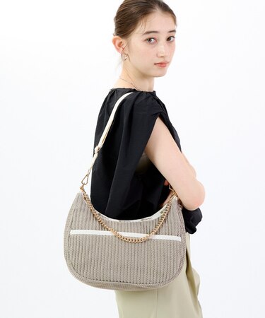 CHAIN CROCHET N/S HOBO ベージュクロシェ