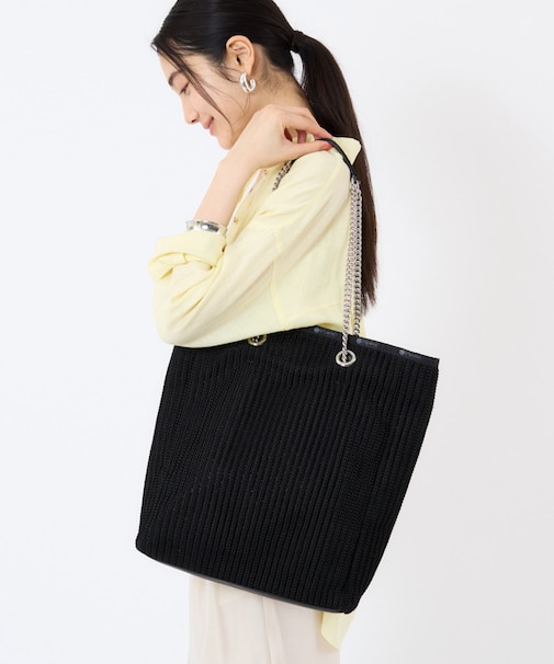 CHAIN CROCHET N/S TOTE ブラッククロシェ
