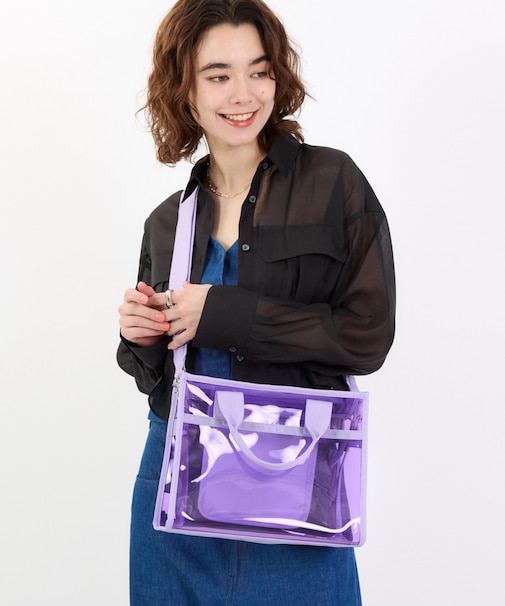 CLEAR MEDIUM TH TOTE クリアライラック