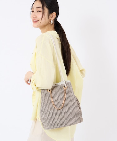 CHAIN CROCHET MED BUCKET ベージュクロシェ