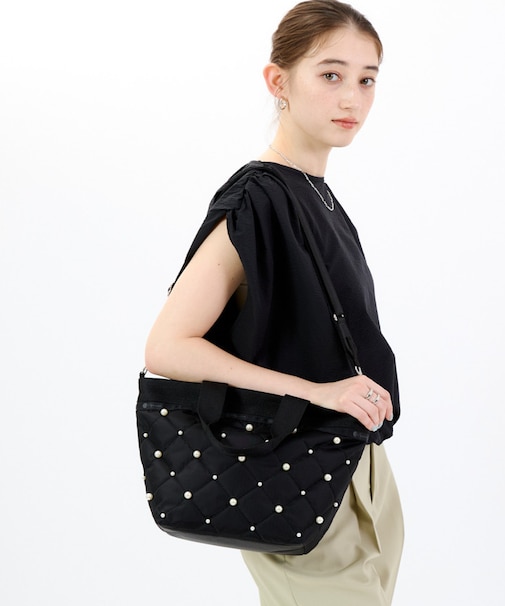 BUCKET TOTE W PEARLS2 ミッドナイトパール