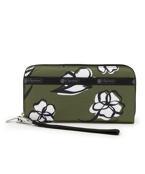 TECH WALLET WRISTLET オリーブフローラルシルエット