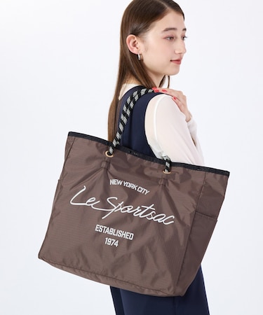 LARGE 2 WAY TOTE 2ウェイチョコレート/ブラックシャイン