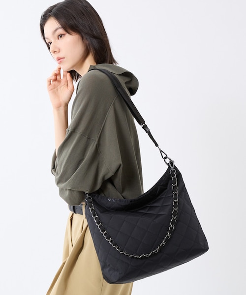 CHAIN MED ZIP SHOULDER オニキスチェーンキルト