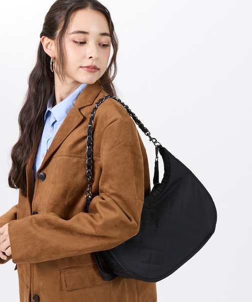 CHAIN N/S CONV HOBO オニキスチェーンキルト
