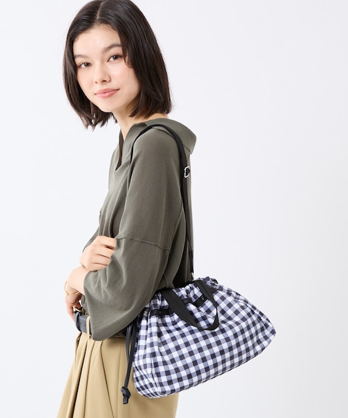 E/W CITY DRAWSTRING BAG  アップタウンギンガム/ブラック