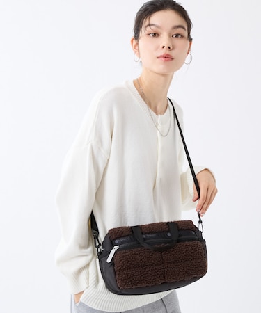 PUFFY MINI DUFFEL ダークチョコレートシェルパ