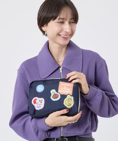 EXTRA LARGE RECTANGULAR COSMETIC ピーナッツパッチワークコスメティック