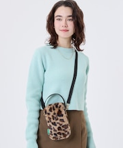 FUR MINI PHONE CROSSBODY レオパードフラッフィーファー