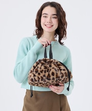 FUR DRAWSTRING TOTE レオパードフラッフィーファー