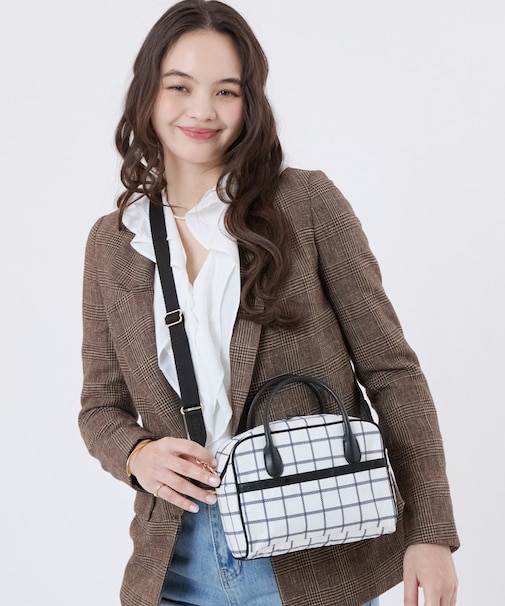 SQUARE TH CROSSBODY アップタウンモノチェック/ブラック