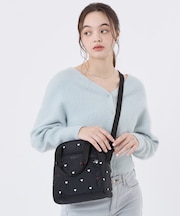 N/S MINI SATCHEL レッド/ホワイトハートEMB