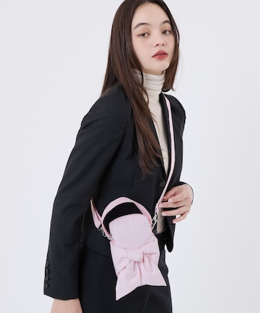 BOW MINI PHONE CROSSBODY ピンクボウズ