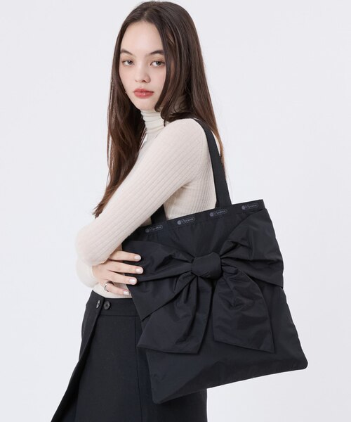完売　リボン　LESPORTSAC BOW EMERALD TOTE ブラック BOW EMERALD TOTE ブラックボウズ｜レスポートサックの通販｜&mall