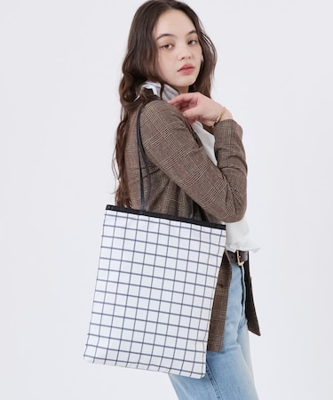 VERTICAL CITY TOTE アップタウンモノチェック/ブラック