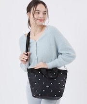 BUCKET TOTE レッド/ホワイトハートEMB