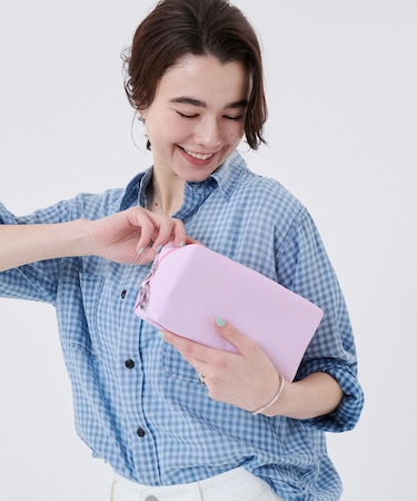 LARGE ZIP POUCH スノーピンク