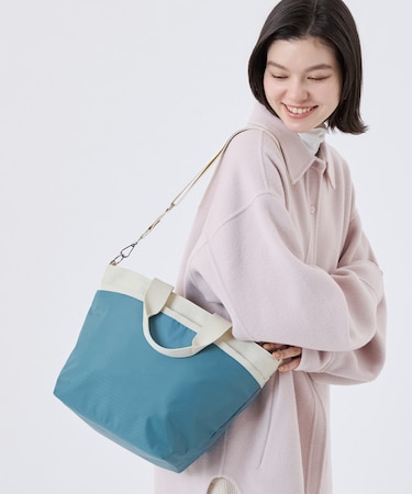 BUCKET TOTE ブルーインディゴ/ベージュ