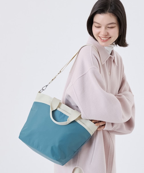 BUCKET TOTE ブルーインディゴ/ベージュ