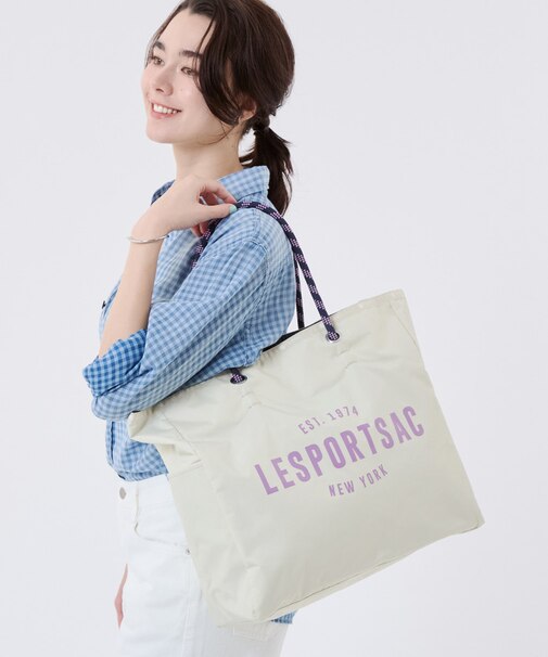 LARGE 2 WAY TOTE 2ウェイビスケットベージュ/ディープシー