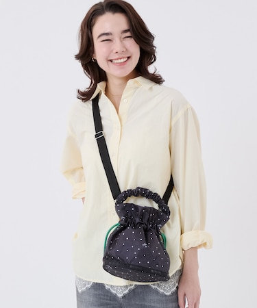 GH DRAWSTRING XBODY ブリスドット/グリーンコード