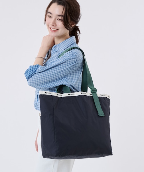 LG HANDLE ADJ TOTE ディープシー/ボトルグリーンウェビング