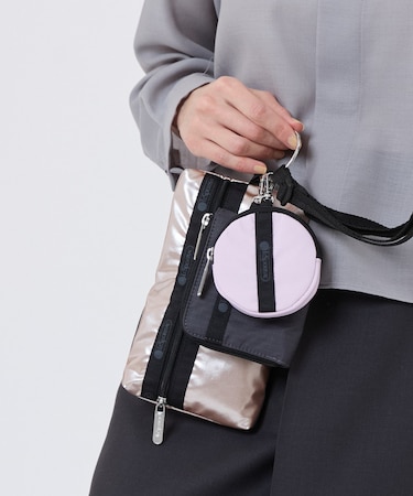 MULTI POUCH WRISTLET ブラック/ローズゴールドシャイン/ピンク