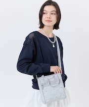MINI N/S TOTE W/ PEARLS ミストグレーパール