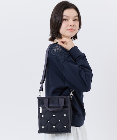 MINI N/S TOTE W/ PEARLS ディープシーパール
