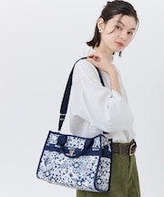 LARGE E/W TH TOTE フローラルレースネイビー