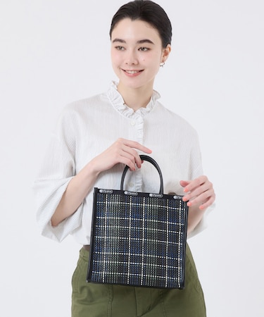 WOVEN MED DRAWST TOTE マルチメッシュノワール