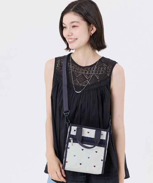 MINI N/S TOTE トリコロールハートエンブロイダリー