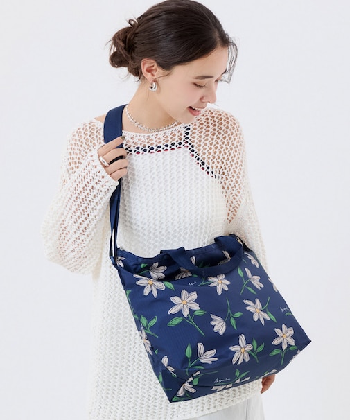 DELUXE EASY CARRY TOTE フローラルブルームズネイビー