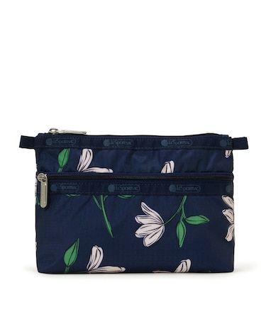 COSMETIC CLUTCH フローラルブルームズネイビー