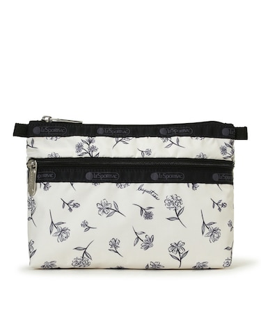 COSMETIC CLUTCH インクスケッチドフローラルアイボリー